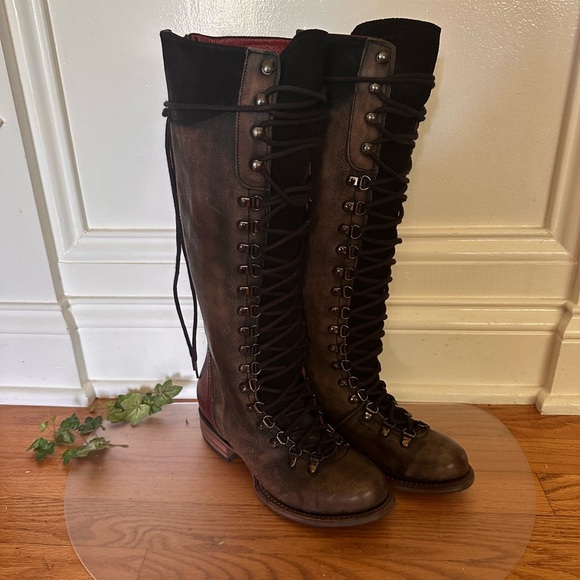 freebird Shoes - Freebird Distressed Black RAPHAEL Lace-Up Boots